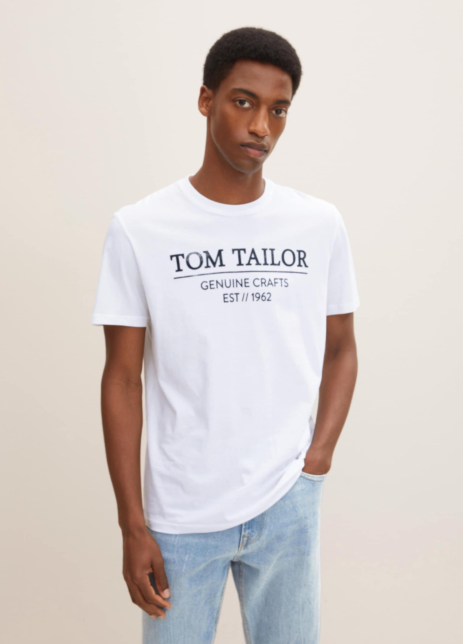 Men\'s T-shirt / Tee Tom Tailor® T-shirt Logo - White 1021229-20000 / White