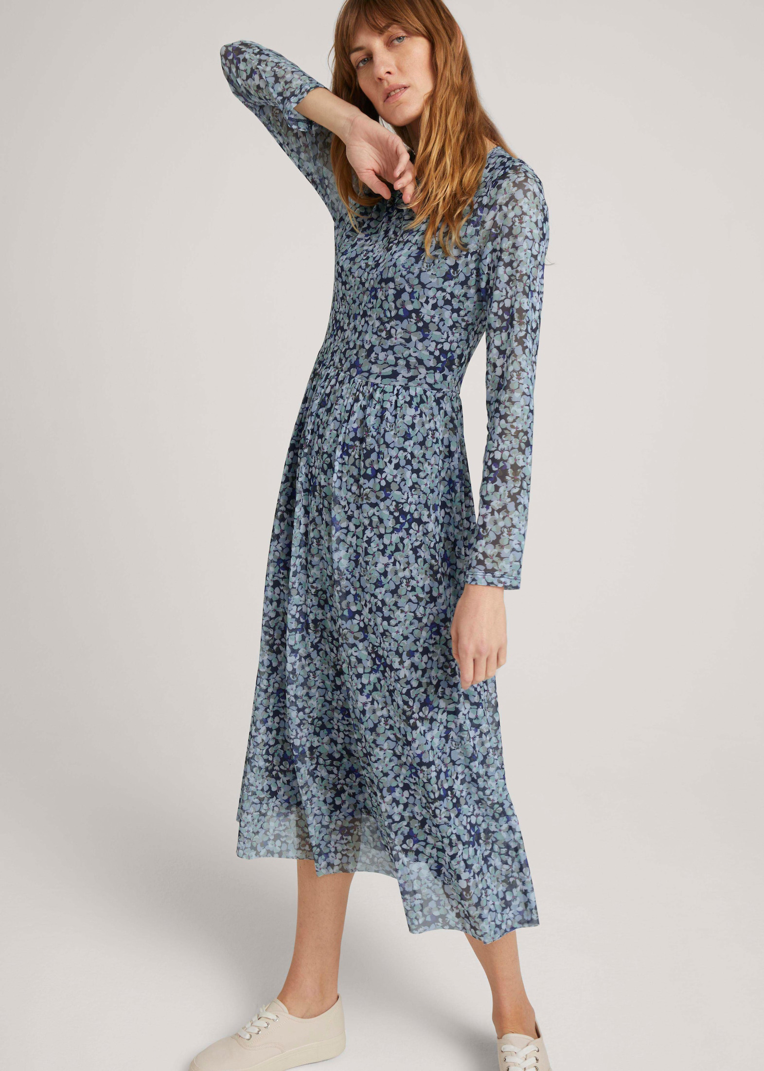 available:( Floral Mesh Dress Tailor® - no Midi Navy longer Design (1023588-27263) is Tom