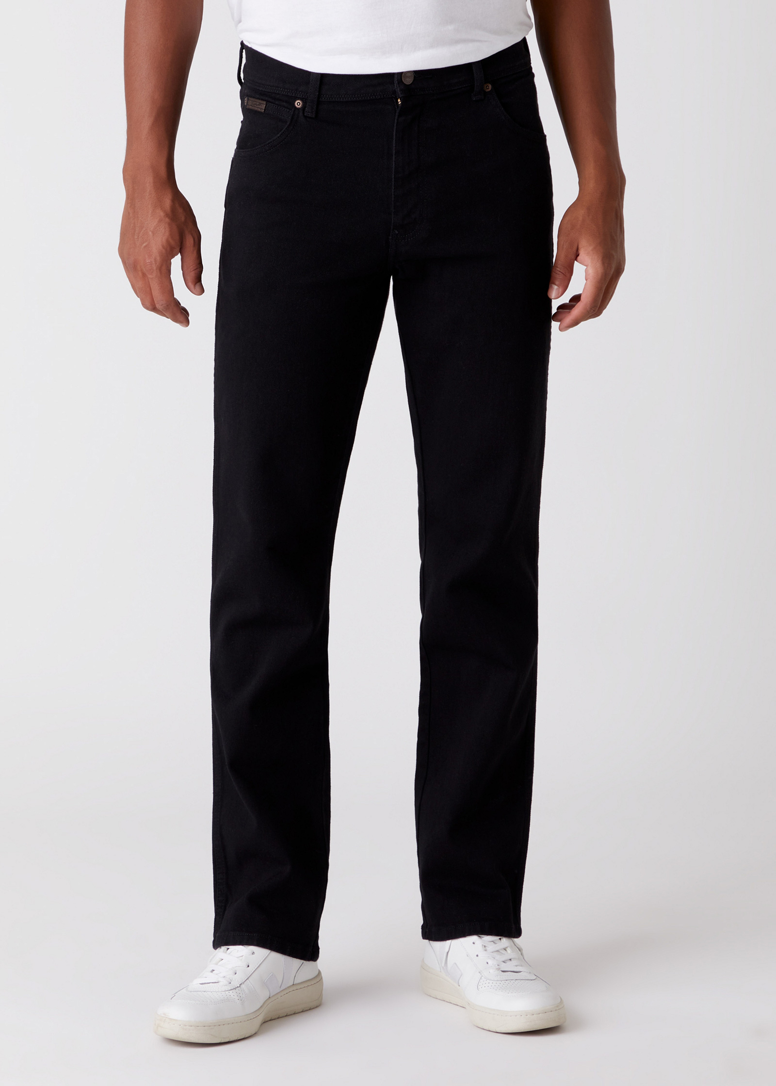 Wrangler Texas Stretch Regular Fit Denim Jeans New Men’s Black Overdye All Sizes