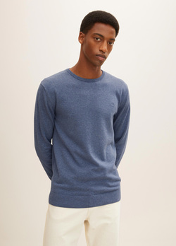 Tom Tailor® Simple knitted jumper - Vintage Indigo Blue Melange (1012819-18964) 