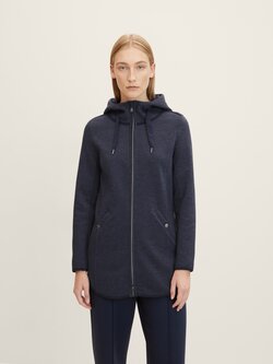 Tom Tailor® Fleece Jacket With A Hood - Navy Twill Structure (1027144-30592) 