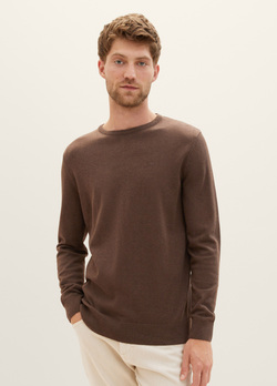 Tom Tailor® Mottled Knitted Sweater - Dark Brown Melange (1027661-32717) 
