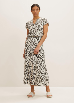 Tom Tailor® Skirt - Beige Abstract Waves Design (1031673-29963) 