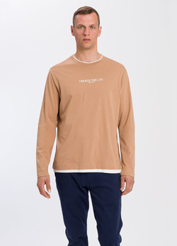 Cross Jeans® Long Sleeve Sweatshirt - Tobacco Brown (15884-082) 