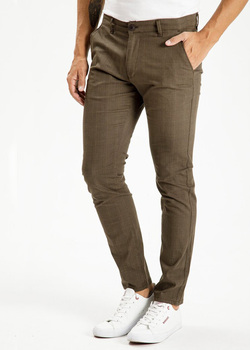 Cross Jeans® Chino Tapered Fit - Brown Check (199) (E-120-199) 