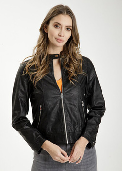 Cross Jeans® Biker Jacket - Black (020) (81250-020) 