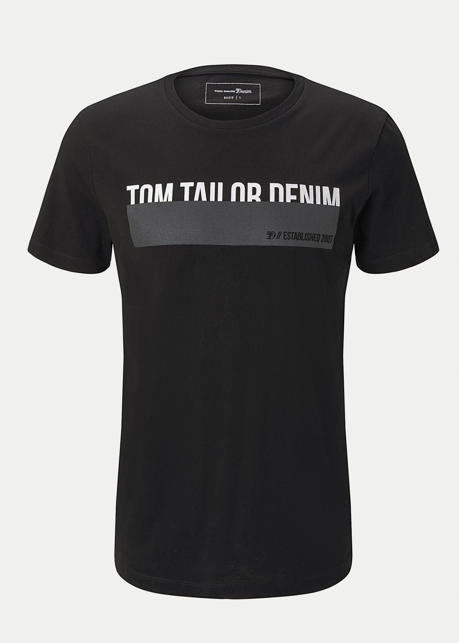 Navy Tailor® / Tom Denim T-shirt Tee - Men\'s Deep C-Neck Tee Black 1016303-14482 /