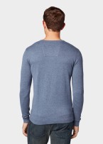 Tom Tailor® Basic V Neck Sweater - Vintage Indigo Blue Melange
