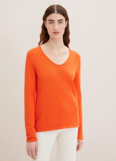 Tom Tailor® Sweater Basic V-neck - Fever Red (1012976-15612) 