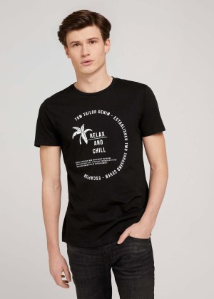 Tom Tailor® T-shirt W. Print - Black