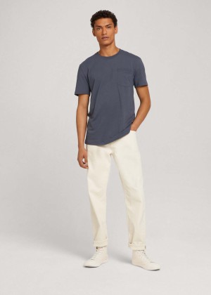 Tom Tailor® Basic T-shirt With Pocket - Blueish Grey