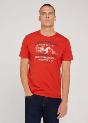 Tom Tailor® Tshirt Placement Print - Molten Lava Red