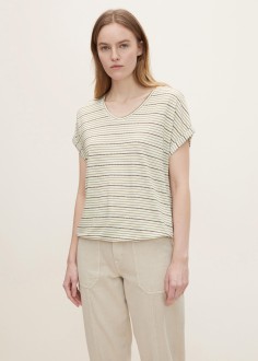 Tom Tailor® Striped t-shirt - Offwhite Olive Stripe (1030421-29292) 