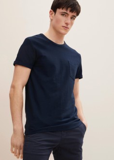 Denim Tom Tailor® T-shirt With A Chest Pocket - Sky Captain Blue (1030694-10668) 