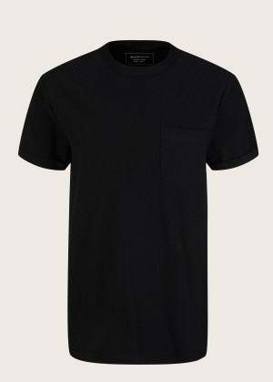 Denim Tom Tailor® T-shirt With A Chest Pocket - Black