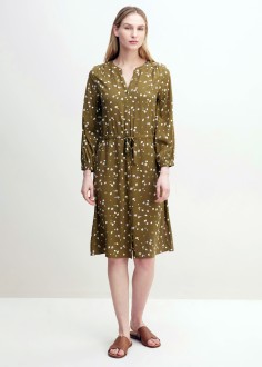 Tom Tailor® Patterned blouse dress - Olive small floral design (1030891-29156) 