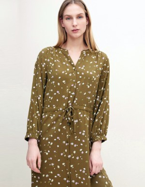 Tom Tailor® Patterned blouse dress - Olive small floral design