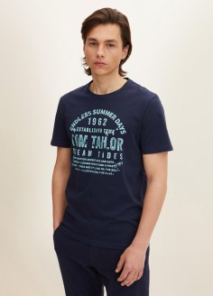 T-shirt with a letter print - Sky Captain Blue (1031567-10668) 