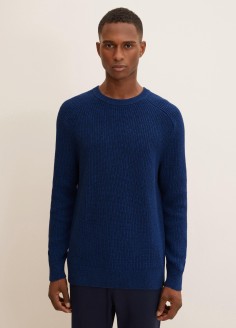 Tom Tailor® Pullover Knit - Dark Blue Shades Structure (1032292-30645) 