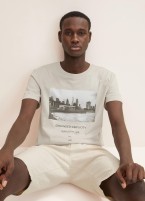 Tom Tailor® T-shirt With Print - Light Dove Grey