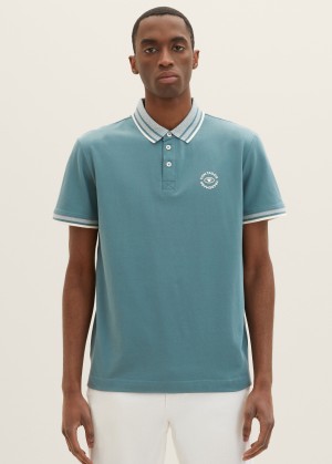 Tom Tailor® Basic Polo shirt - Deep Bluish Green