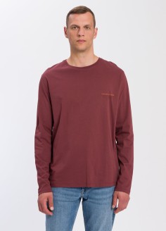 Cross Jeans® Long Sleeve Logo Sweatshirt - Brown (025) (15863-025) 
