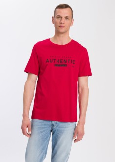 Cross Jeans® T-shirt Authentic Denim C-Neck - Red (007) (15868-007) 