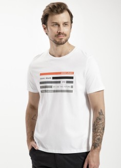 Cross Jeans® T-shirt C-Neck Print - White (008) (15870-008) 