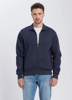 Cross Jeans® Sweatshirt Zip - Navy Melange (197) (25348-197) 