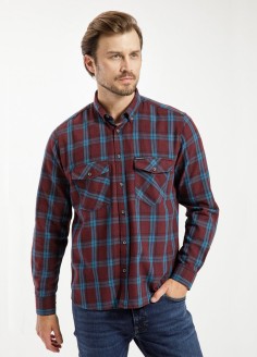 Cross Jeans® Two Pocket Shirt - Bordeaux (407) (35546-407) 