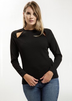 Cross Jeans® Long Sleeve Sweatshirt - Black (020) (56040-020) 