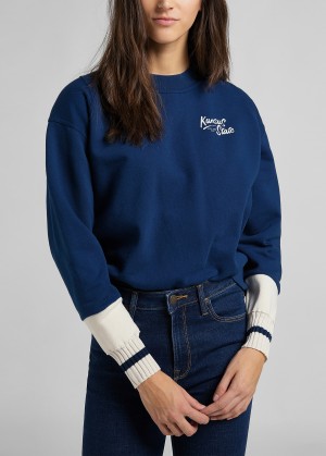 Lee® Cut and Sew Raglan Sweatshirt - Washed Blue