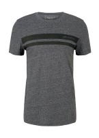 Denim Tom Tailor® T-shirt with a logo print - Black Non-Solid