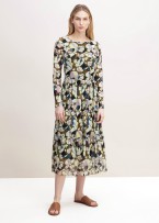 Tom Tailor® Patterned midi dress - Olive Colorful Floral Design
