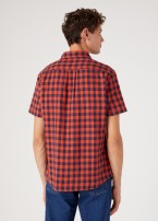 Wrangler Short Sleeve 1 pocket shirt - Paprika/Navy